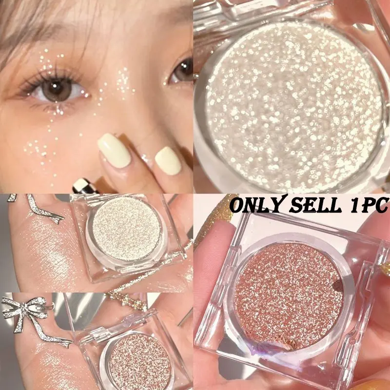Waterproof Pearl Highlighter, Natural Glitter Makeup Effect, Lightweight Concealer, Fine Sparkle Eyeshadow, Long-Lasting Formula, Festival Use, Cosmetic