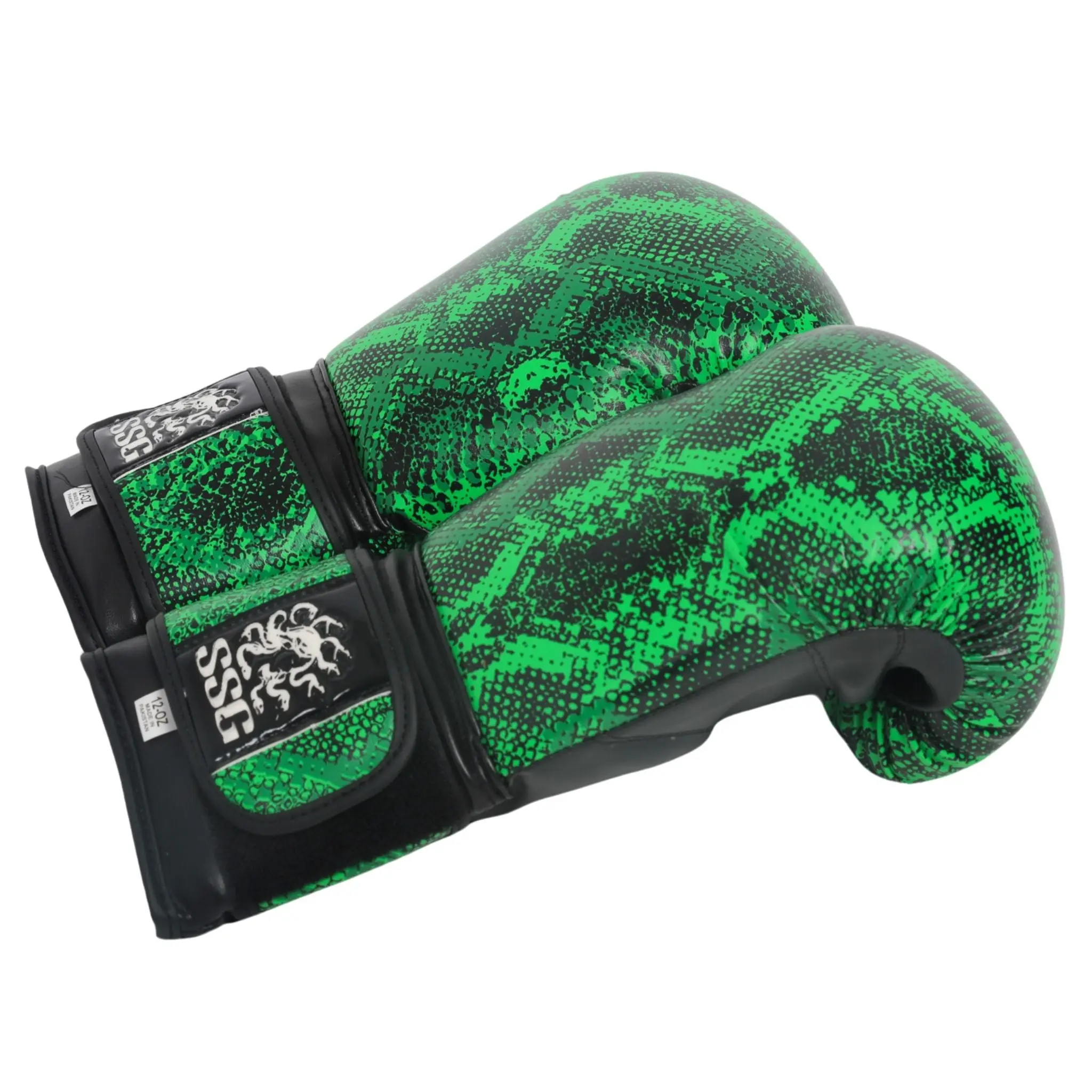StoneStrikeGear Green Snake Skin 16oz & 12oz Boxing Gloves - Viper Venom