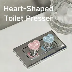 Cute Heart-Shaped Toilet Flush Button, Adorable Bathroom Essentials Accessories, Creative Nail Art Tool, Unique Design, Perfect for Home Use