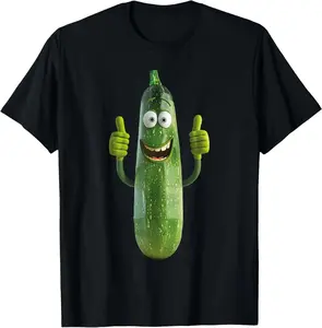 100% Cotton Zucchini Vegetables Graphic T-Shirt, Short Sleeve U-Neck Tee, Classic Fit Casual Top, Soft Lightweight for Men and Women
