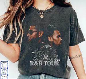 User C.Brown RnB Tour Shirt 2,  & Brown Signature Tee, Vintage Minimal RnB Graphic Shirt, Gildan Concert Tee