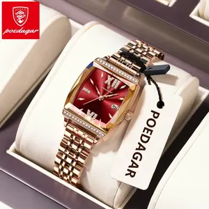 Poedagar Exquisite Fashion Women's Watch Waterproof Luminous Watch Stainless Steel Quartz Watch Versatile for Daily Use