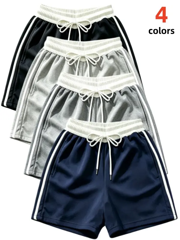 Women's Side Stripe Drawstring High Waist Athletic Sweat Shorts Great Value Soft Breathable Lightweight Wrinkle Resistant Loose Relaxed Fit for Women Gym Workout Indoor Gathering Summer Daily Casual Loungewear