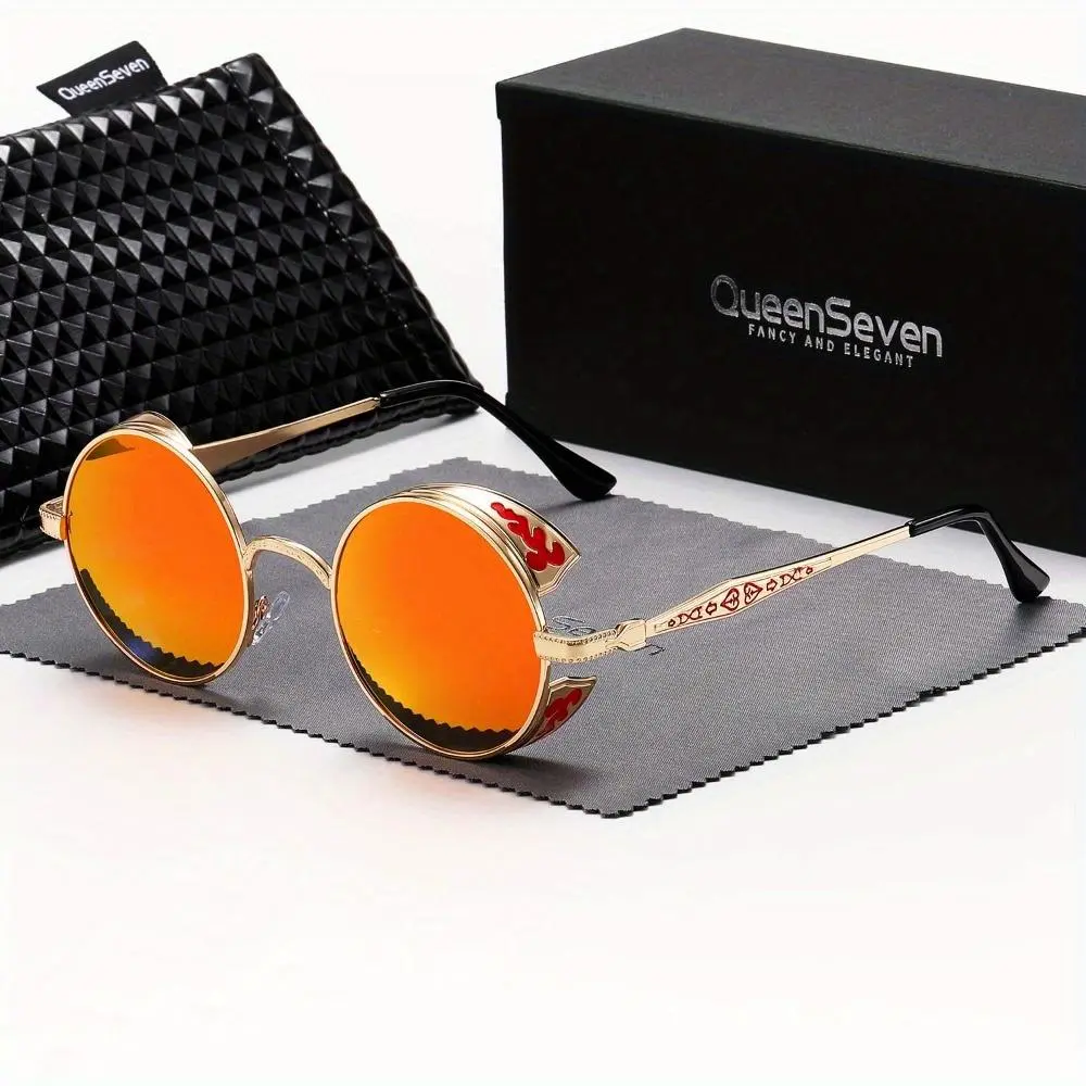 QueenSeven unisex large round punk sports outdoor leisure polarized sunglasses UV400