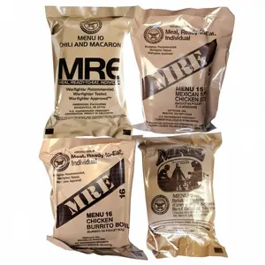MRE 4 PACK, U.S. MRE Meals, Emergency Supplies, Emergency Food Supply, Survival Food, Freeze Dried Food w/ Flameless Heater, Ready Meals – 4 Randomly Selected meals (Inspection 2025, 2026)