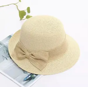 Women Floppy Sun Beach Straw Hats Wide Brim Packable Summer Cap