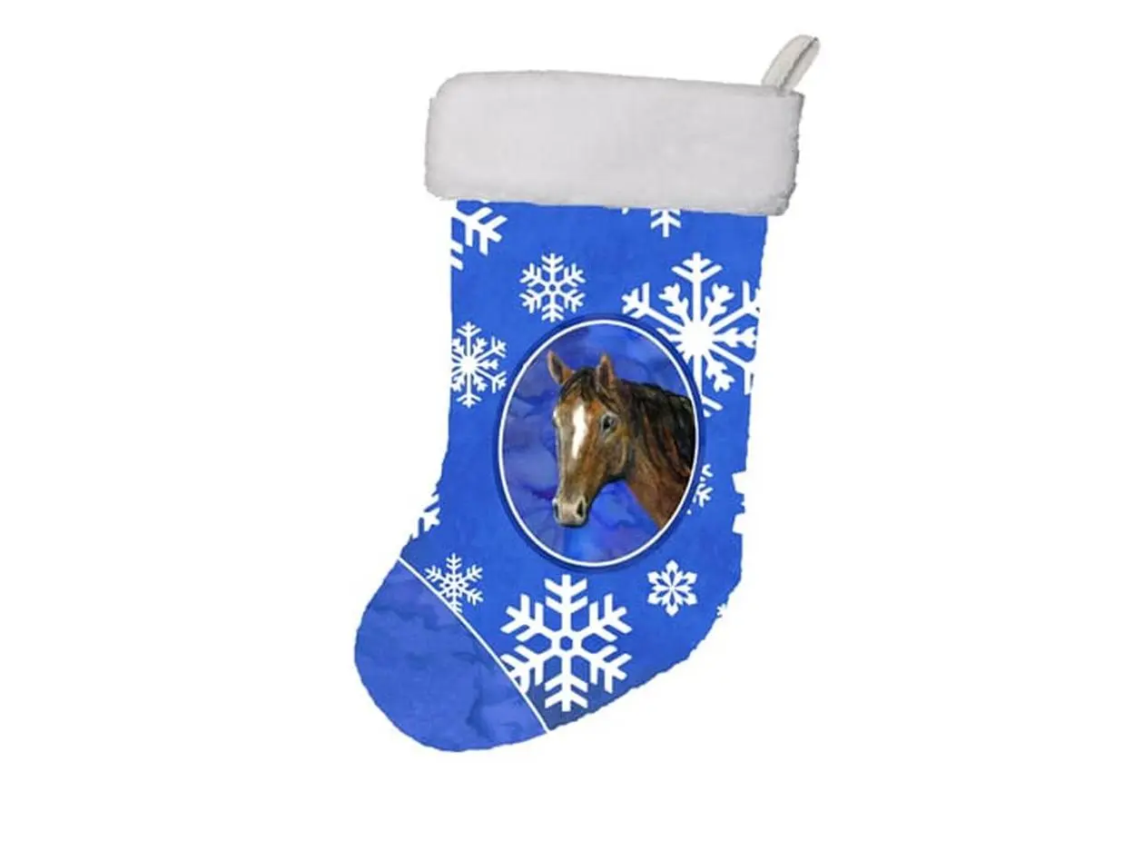 11 x 8 In. Horse Winter Snowflakes Holiday Christmas Stocking