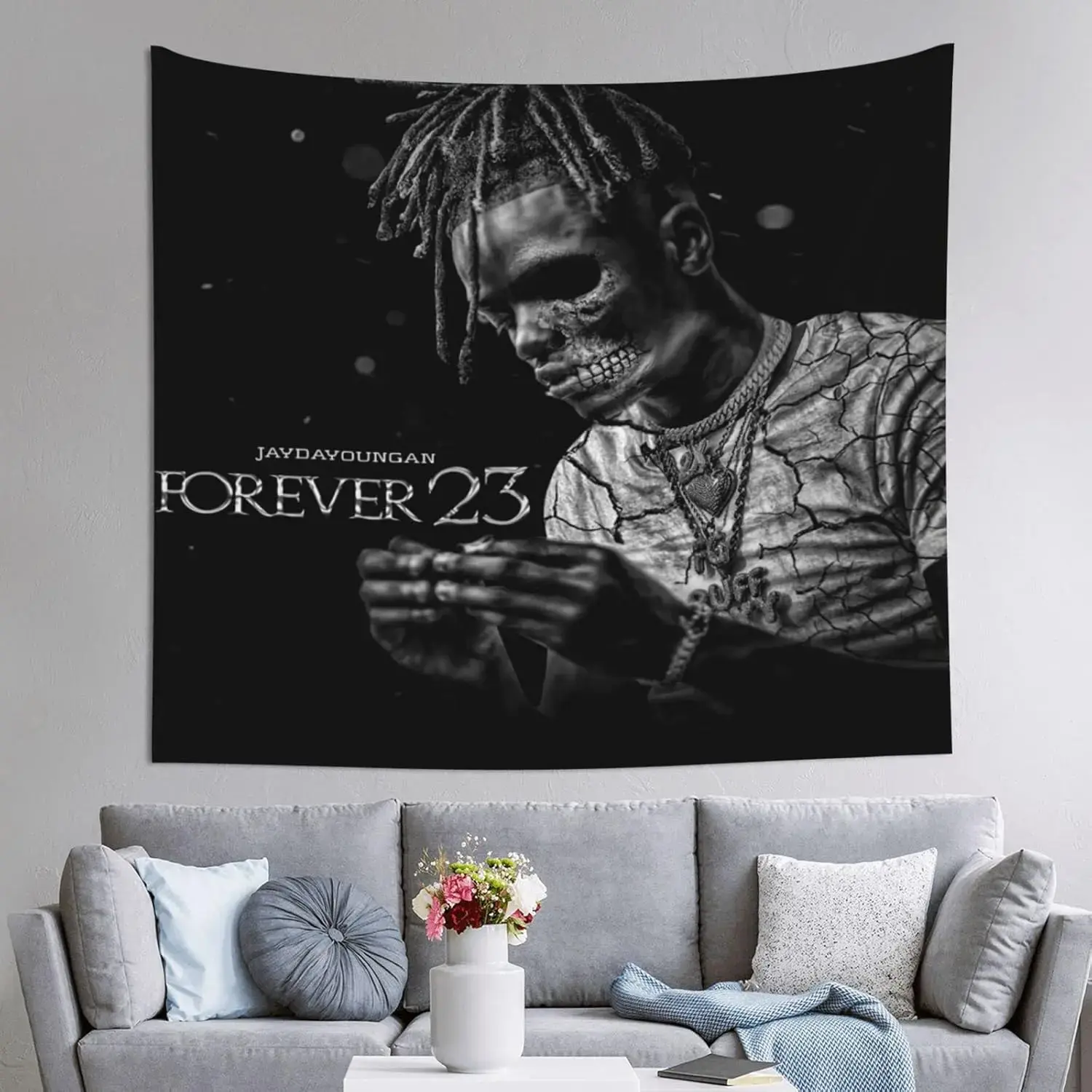 Jaydayoungan Forever Peach Painted Trippy Signature Tapestry - Lightweight, Durable Abstract Decoration, Hand Washable Room Art Wall Hanging for Living Room, Bedroom Summer Vibes Home Accessory
