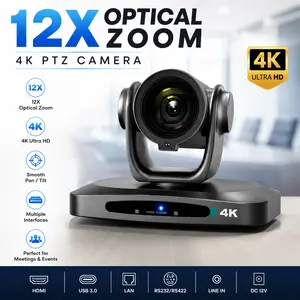 DF-712 4K PTZ Camera with 12X Optical Zoom for Video Conferencing and Live Streaming