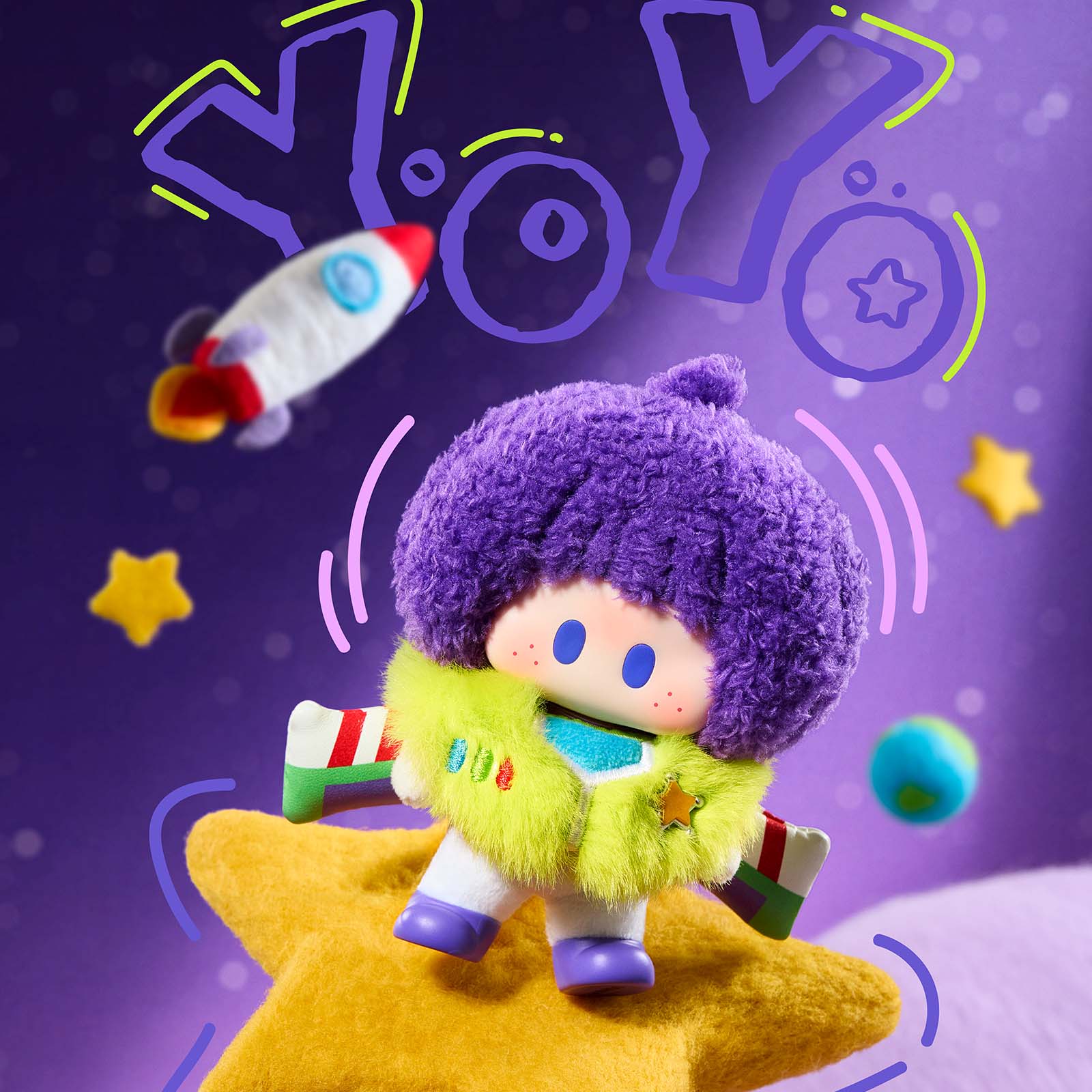 MINISO Toy Story 5x YOYO Cute Cosplay Series Mystery Blind Box Keychain Accessory, Kawaii PVC Chibi Cartoon Character Vinyl Plush Figurine Bag Charm, Collectible Miniature Toy, Surprise Gift for Pixar Fans, Holiday Birthday Cool Key Ring