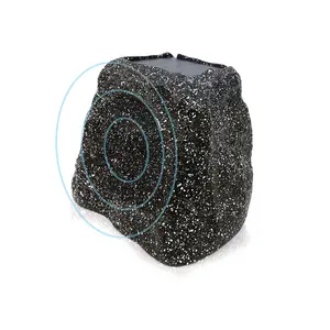 6.5-inch 100/200 Watts Herdio Rock Bluetooth Speaker, Outdoor Waterproof, Wireless Solar Model, Supports True Wireless Stereo (TWS) Connectivity with Rechargeable Battery for Garden, Patio, Pool Surroundings and Backyard (Gray), Mother's day Gift