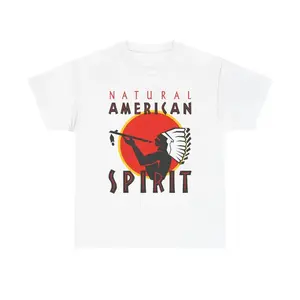 Unisex Heavy Cotton T shirt Featuring Native American Spirit Design for Boho Style Casual Wear Gift for Nature Enthusiasts Festival Attire Cultural Appeal