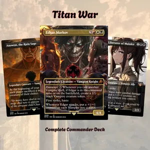 MTG Proxy 100+ Commander Deck – Titan War Dark Fantasy Theme | Aggressive EDH Strategy Build | Custom Collector Edition | Epic Anime Gift