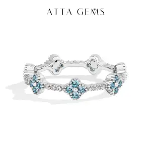 Classic Lab-Created Paraiba and Pink Zircon  Rings for Women 925 Sterling Silver Engagement Wedding Ring Fine Jewelry R262