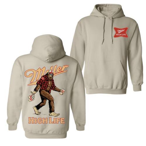 Bigfoot Miler High Life 2 Sides T-Shirt & Hoodie & Sweatshirt, Graphic Printed Unisex Classic Comfort Cotton T-Shirt Menswear Sweatshirt