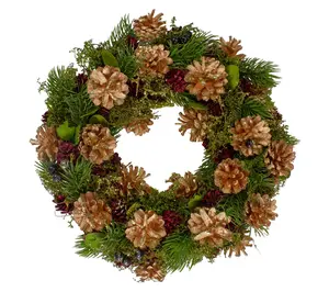 Northlight 12" Glitter Pinecones Christmas Wreath