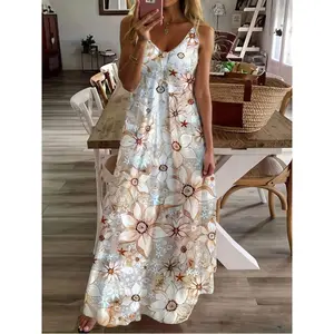 Women's Summer Floral Print Vacation Long Dress