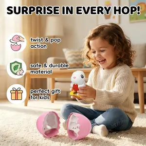Magic Jumping Rabbit Egg Individually Packaged Wind-up Toy Twist Pop Surprise Action BPA-free Safe For Kids Easter Party Favors