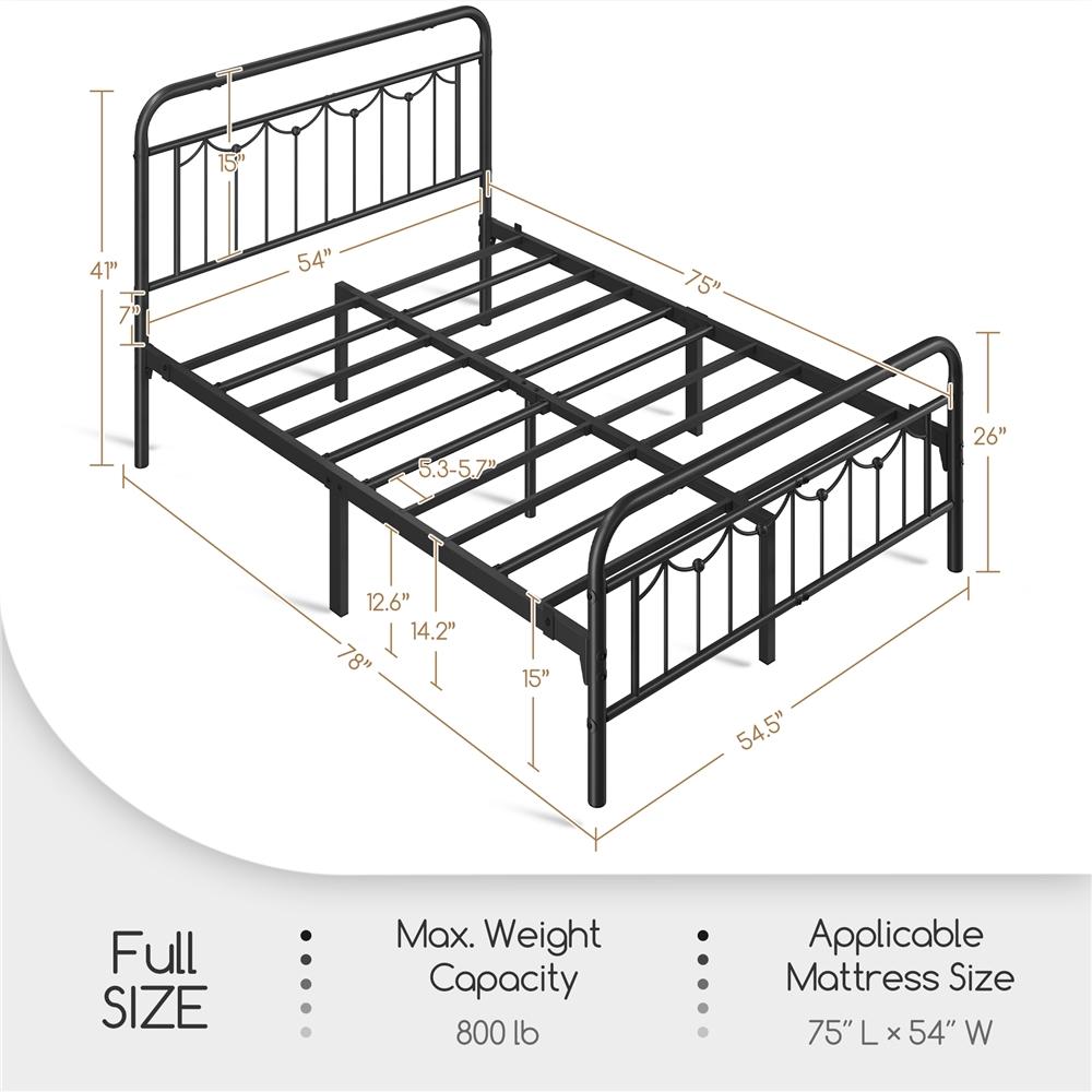 Yaheetech Antique Gold Queen Size Metal Bed Frame with Vintage Headboard Footboard Heavy Duty Steel Slat Support Ample Under Bed Storage No Box Spring Needed - Platform Bedframe Yaheetech Antique Gold Queen Size Metal Bed Frame with Vintage Headboard Footboard Heavy Duty Steel Slat Support Ample Under Bed Storage No Box Spring Needed - Platform Bedframe