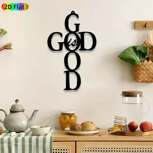 1pc GOD Typography Artistic Metal Wall Art, Interlocking Monogram Wall Sculptures Mural, Intricate Craftsmanship, Home Decor Products, Perfect for Christmas, Housewarming, Living Room, Office, Church Decor, Ideal Gift for Faith-Based Decor Enthusiasts