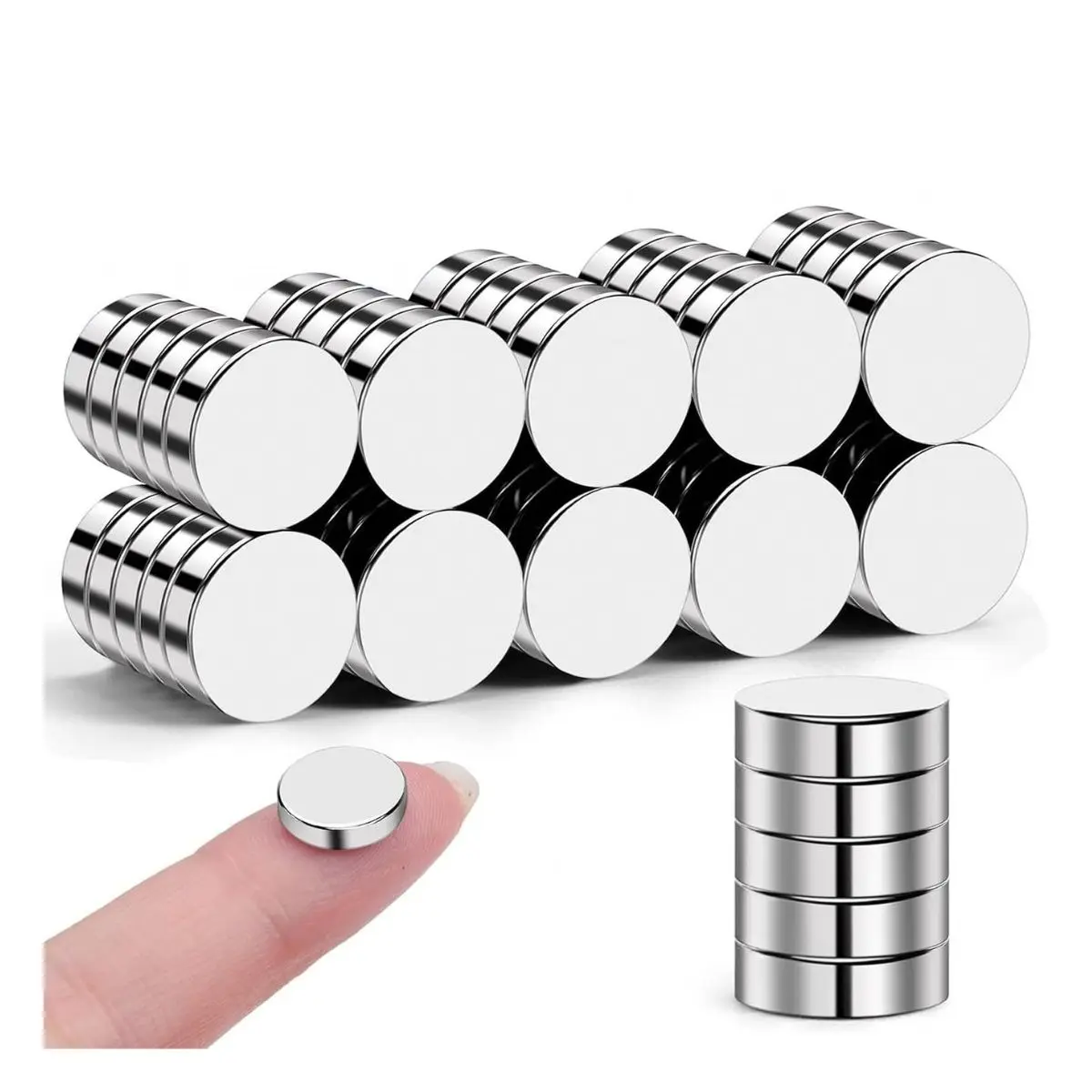 50PCS Neodymium Disc Magnets – 10 x 3mm Tiny Round Magnets for Refrigerator, Whiteboard & DIY Crafts