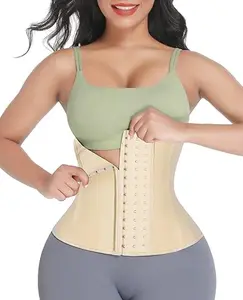 FeelinGirl Waist Trainer for Women Latex Waist Cincher Corset  LatexPlus Size Shapewear 3 Hooks Cincher Garment Compression  tummycontrol Womenswear Underwear-SALE