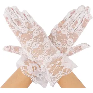 Women Lace Gloves Short Tea Party Glove Wedding Bridal Glovess Fashion Opera Halloween Cosplay Glovess