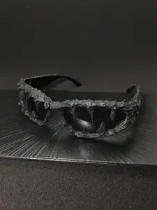 Punk Style Random Skull & Wolf Tooth Design Sunglasses, Vintage Trendy Sunglasses for Everyday Use, Fashion Accessories for Outdoor Activities