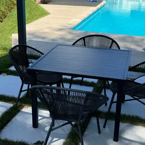 LOVE YOUR DECK Black Square Aluminum Patio Table 40.75x40.75in Outdoor Dining Table for Deck & Balcony Weather-Resistant Lightweight Modern Perfect for Outdoor Entertaining