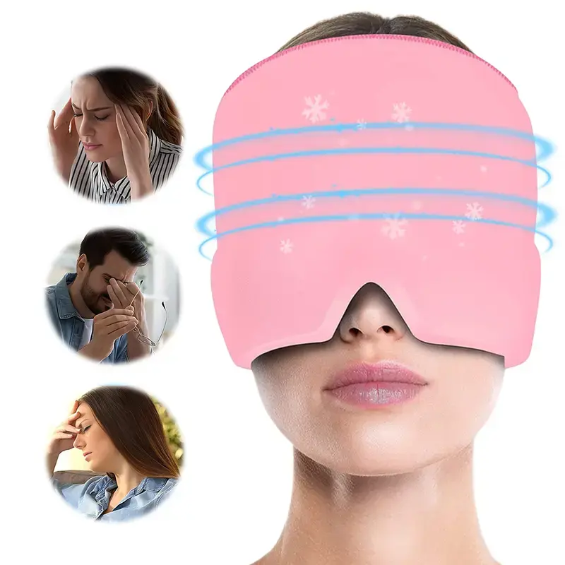 Self Care Products Hot-Cold Therapy Migraine Relief Cap, Gel Ice Head Wrap Ice Pack Mask for Headache & Puffy Eyes, Unisex Adult Home & Party Gift