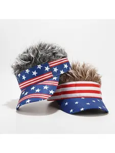 European and American American Flag Star and Stripe Wig Baseball Cap  Bestseller Duckbill Cap 250th Anniversary Festival