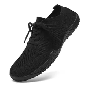 Womens Zero Drop Barefoot Sneakers Minimalist Gym Running Shoes for Trail Workout Comfortable Tennis Style Lacing Casual Trainers