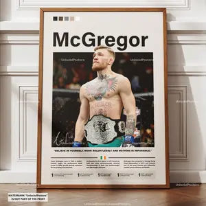 Conor McGregor Poster, McGregor Print Wall Art, Notorius Decor, UFC Legend Poster, UFC Print Gift Idea, McGregor UFC Fan Gift, McGregor Png