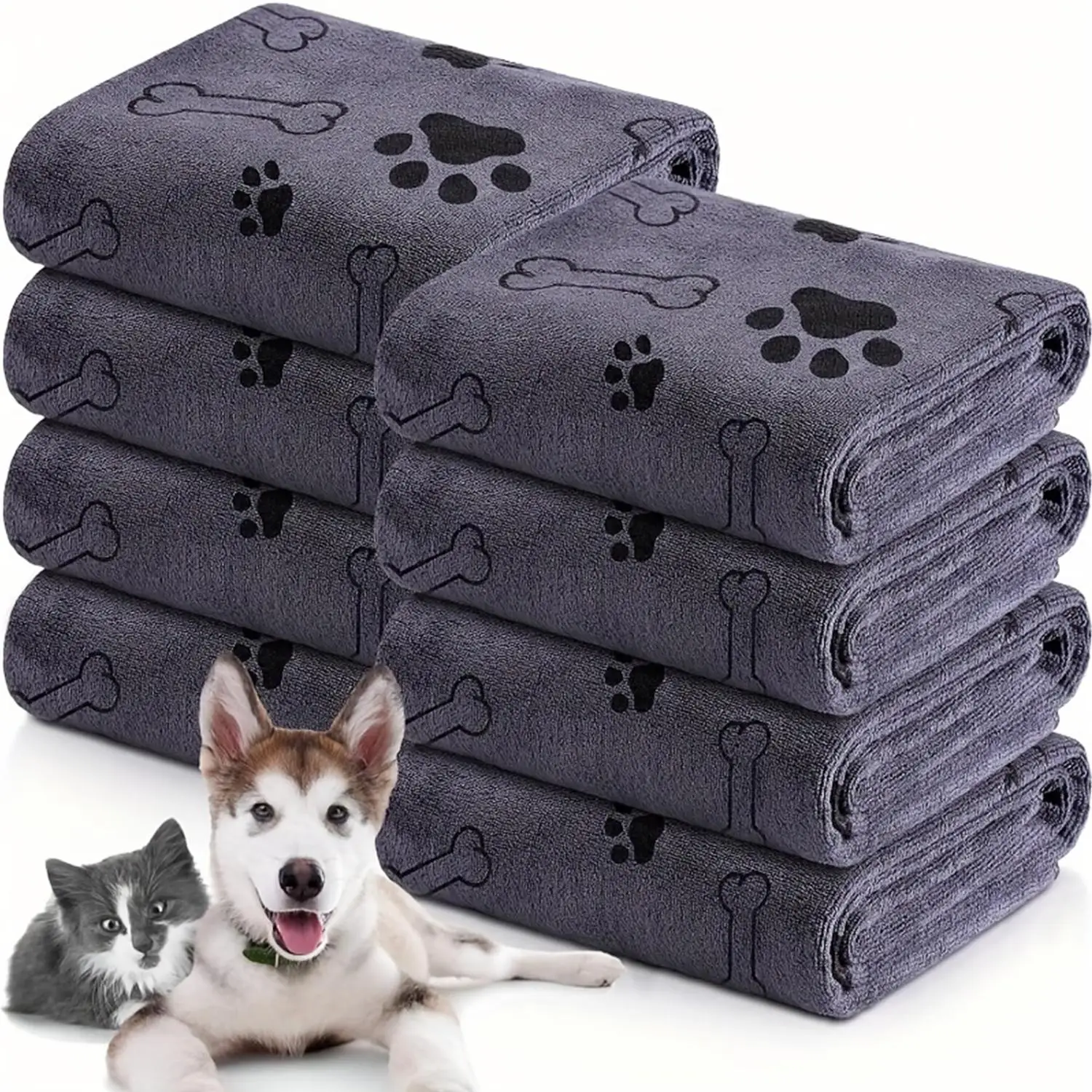 Pet Bath Towel, 1 Count Quick Drying Soft Absorbent Pet Towel, Pet Grooming Towel, Dog & Cat Bath Accessories