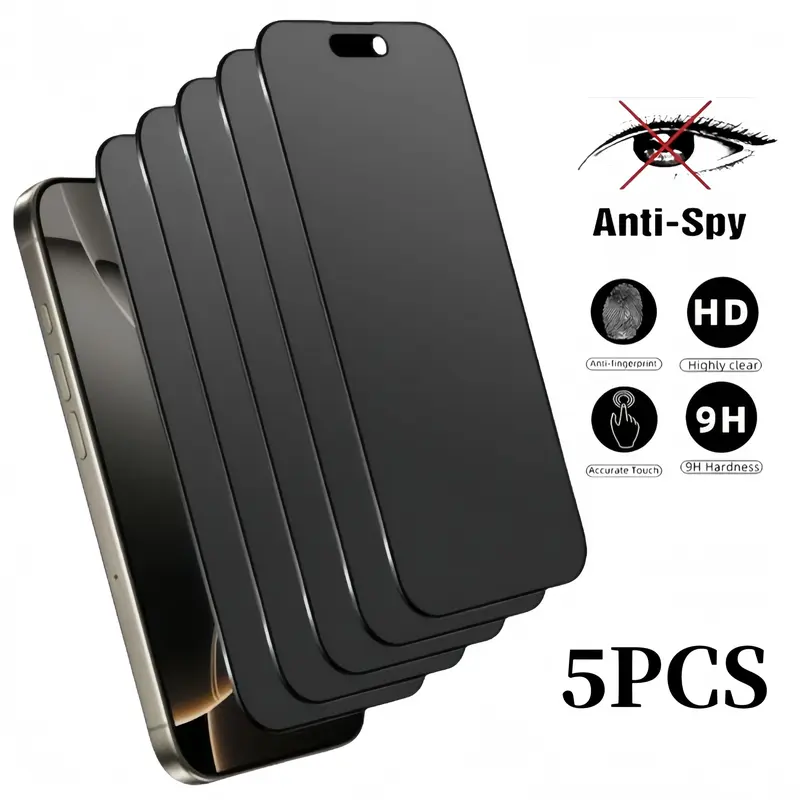 3-5 PCS Privacy Screen Protector for iPhone 14 Pro Max 17 Air 16 15 13 Pro Max Plus 16E Full Coverage Anti Spy Tempered Glass Film 9H Hardness No Bubbles Case Friendly