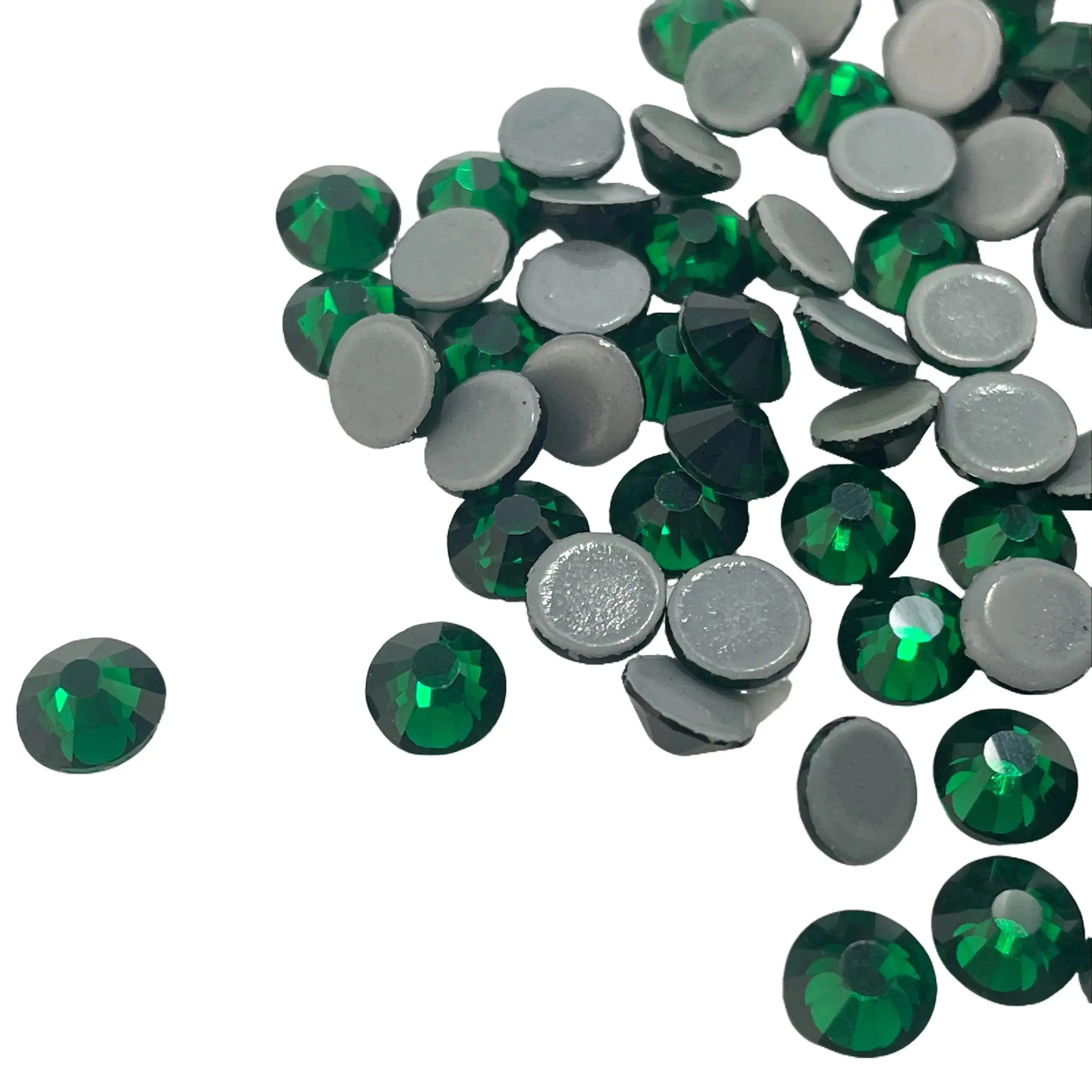 Asfa Elegant Emerald Round Crystal Glass Hot Fix Rhinestones, Shiny Decorations for Everyday DIY Apparel and Jewelry Projects, Jewelry Decoration