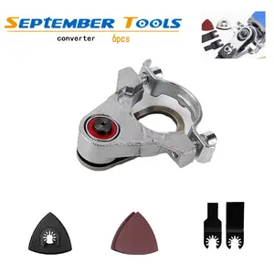 Angle Grinder Oscillating Tool Set, Stainless Steel Angle Grinder to Multi Tool Converter, M10 5/8" Thread Polishing Oscillating Adapter Kit for Grinding, Trimming and Removal