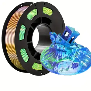 Filajoy3d Three-Color Gradient Silk Pla Filament, 1.75mm Long Thread, Precision ±0.02mm Tolerance, Ideal for Model Making & Jewelry Printing
