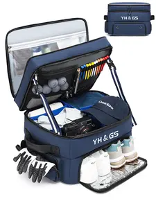 Double Layer Golf Storage Luggage, Waterproof Car Golf Storage Bag, Independent Ventilated Shoe Compartment, Large Capacity Golf Gear Organizer, Golf Equipment, Golf Accessories