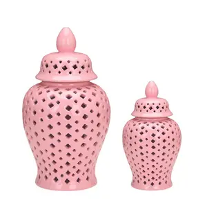 Ceramic Ginger Jar Ceramic Vase Decoration Storage Jar Vase Decorative Vase for Bedroom