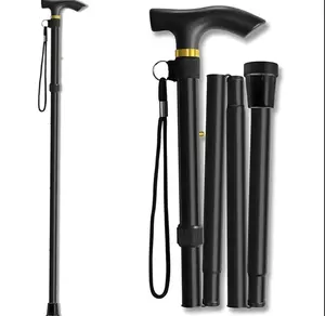 Adjustable Aluminum Handle Grip Hiking Stick - Folding, Lightweight Collapsible Travel Cane with Non-Slip Rubber Base, Mother/Father's Day Gift, Handle Grip Hiking Sticks summervibes