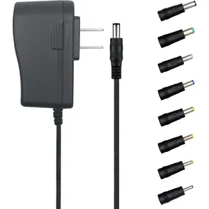 DC 5V 1A/1000mA Power Supply Adapter with Replacement 8 Plugs for USB Hub TV Box Camera Speaker