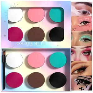 6Pcs White Pink Cyan green Rose red Brown Black Gel Eyeliner Waterproof Smudge Proof Eyebrow Cream Pomade Set with Brushes Last All Day,Work Great with Eyebrow Eyeliner Face Body Paint Stick 01
