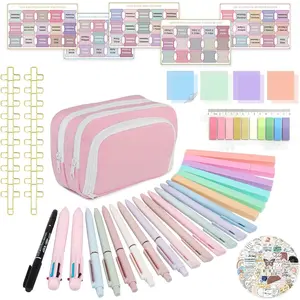 Study Supplies, Journaling Kit with Big Capacity Pencil Case, Tabs and Highlighter Set,Cross Paper Clips and Christian Stickers,Christian Gifts for Women