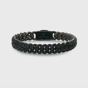 Iced Cuban Bracelet (Black) - 10mm