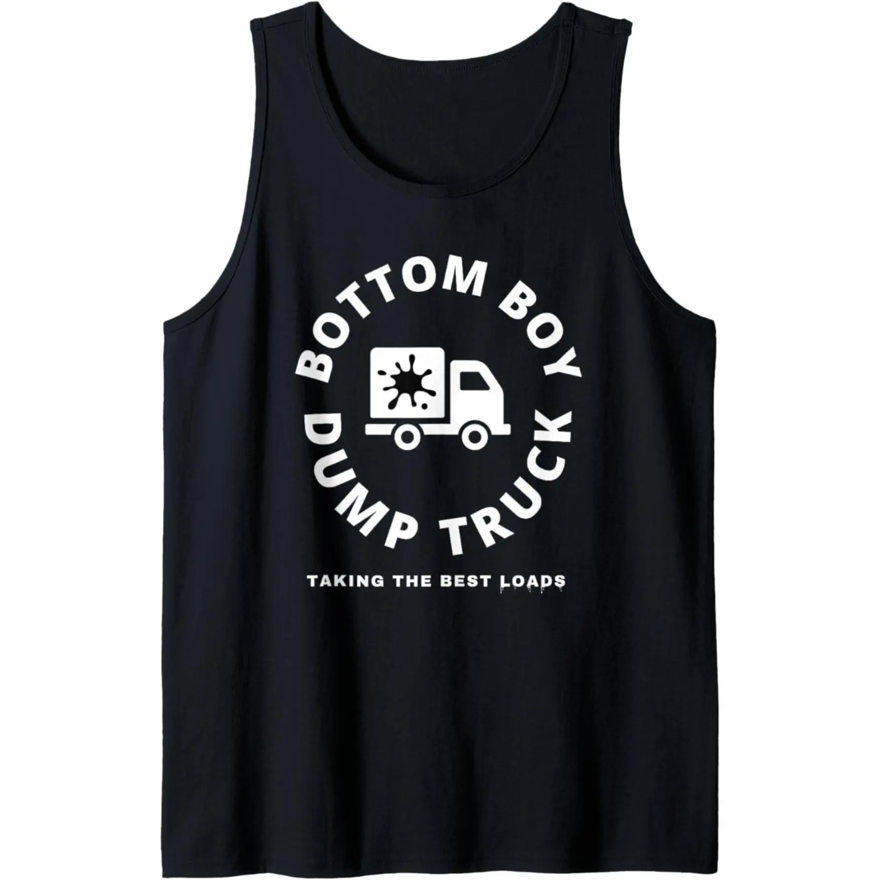 Men's Sleeveless LGBTQ Pride Tank Top - Dump Truck, Gay Muscle Daddy Bear Design, Smooth Fabric, Relaxed Casual Fitness Gym Workout Style, Multiple Sizes