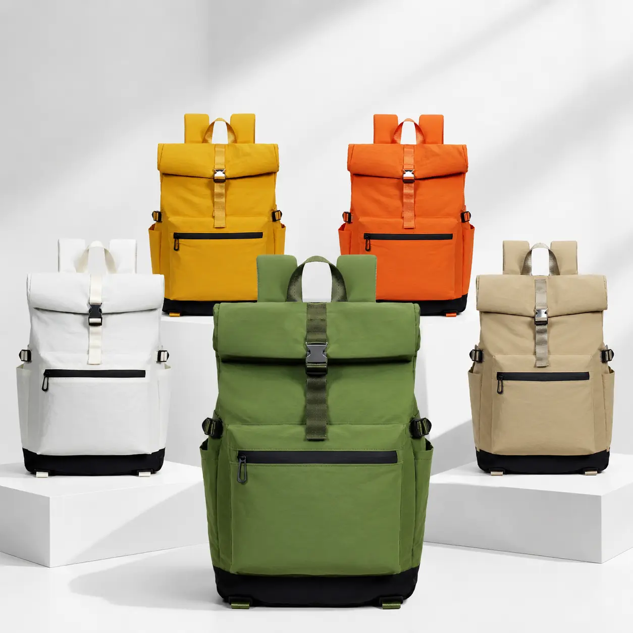 Unisex Waterproof Canvas Backpack - Multi-color, Durable, Lightweight, Versatile for Daily Use & Travel