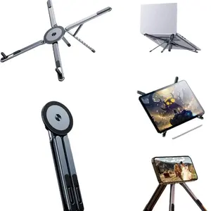 3-in-1 Multifunctional Stand for Mobile Phone Tablet Laptop, New Aluminum Alloy Foldable Portable Travel Stand,Powerful Magnetic Suction,Suitable for Travel, Office Tripod Smartphone Cellphone Folding