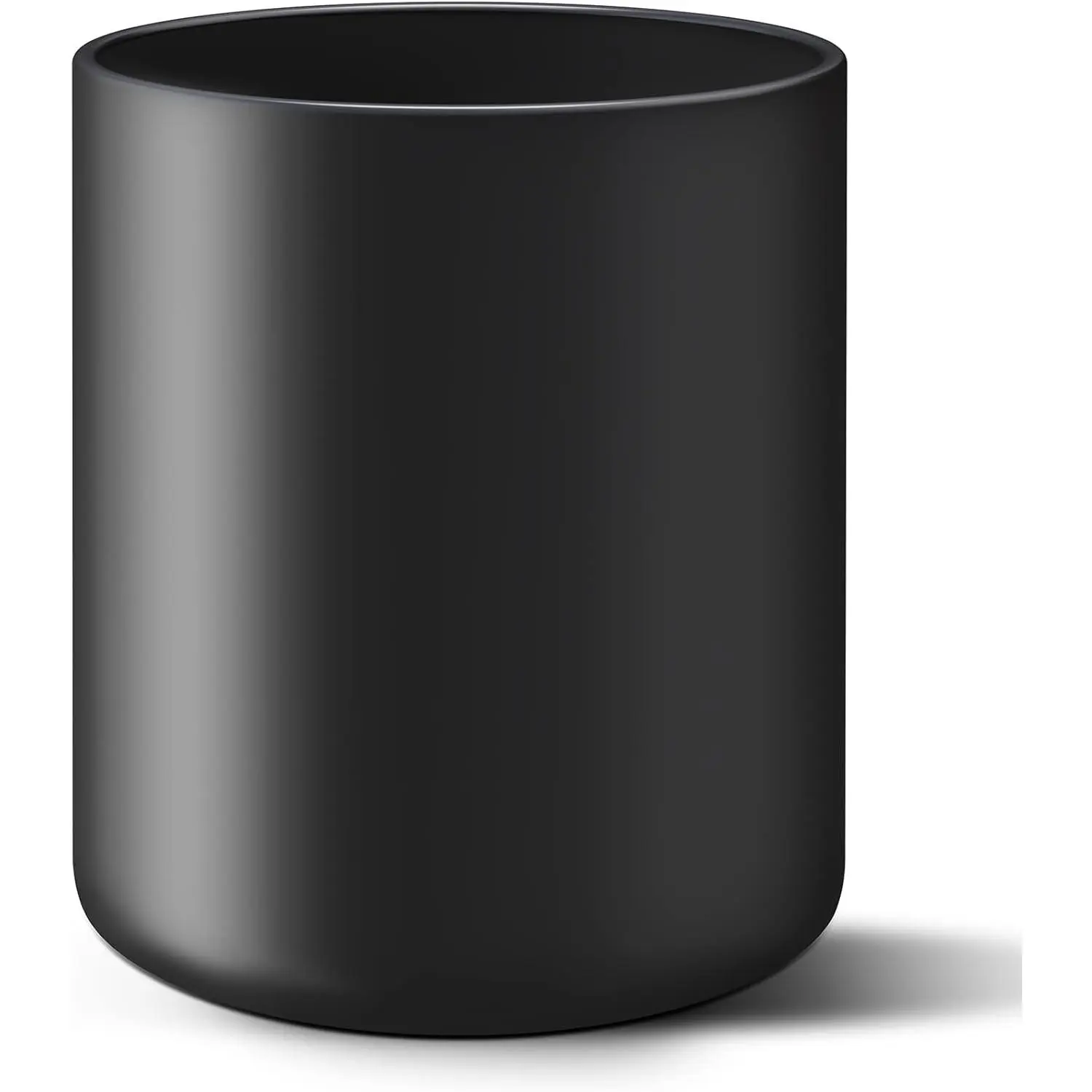 Black Large Utensil Holder for Kitchen Counter, High 7.2 Matte Ceramic Utensils Crock, Easy to Clean, Modern Spatula Cooking Utensil Holder