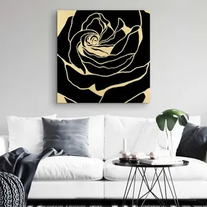 Begin Home Decor C1RC3232FUKH40 32 x 32 in. Silhouette of a Rose - Bedroom Shapes Canvas for Home Decor